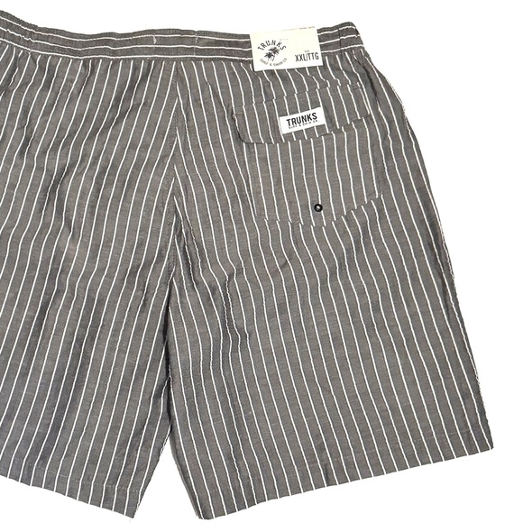 Trunks Surf & Swim Co. NWT Swim Trunks Gray and White Pinstriped Seersucker XXL - Picture 10 of 14